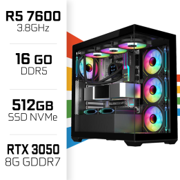 PC Gamer UltraPC Ryzen 5 7600/16GB DDR5/512GB SSD/RTX3050 8GB AMD R...