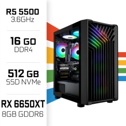 PC Gamer UltraPC Ryzen 5 5500/16GB/512GB SSD/RX6650XT 8GB AMD Ryzen...