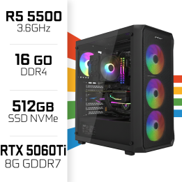 PC Gamer Ryzen 5 5500/16GB/512GB SSD/RTX5060Ti 8GB AMD Ryzen 5 Ultr...