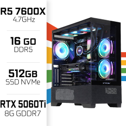 PC Gamer Ultrapc Ryzen 5 7600X/512GB SSD/16GB DDR5/RTX5060TI 8GB AM...