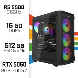 PC Gamer Ryzen 5 5500/16GB/512GB SSD/RTX5060 AMD Ryzen 5 UltraPC Maroc