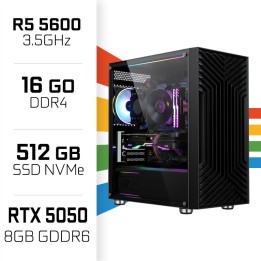 PC Gamer UltraPC Ryzen 5 5600/16Go/512Go SSD/RTX5050 8Go AMD Ryzen ...
