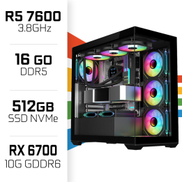 PC Gamer UltraPC Ryzen 5 7600/16GB DDR5/512GB SSD/RX6700 AMD Ryzen ...