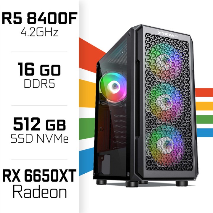 PC Gamer UltraPC Ryzen 5 8400F/512GB SSD/16GB/RX6650XT AMD Ryzen 5 ...