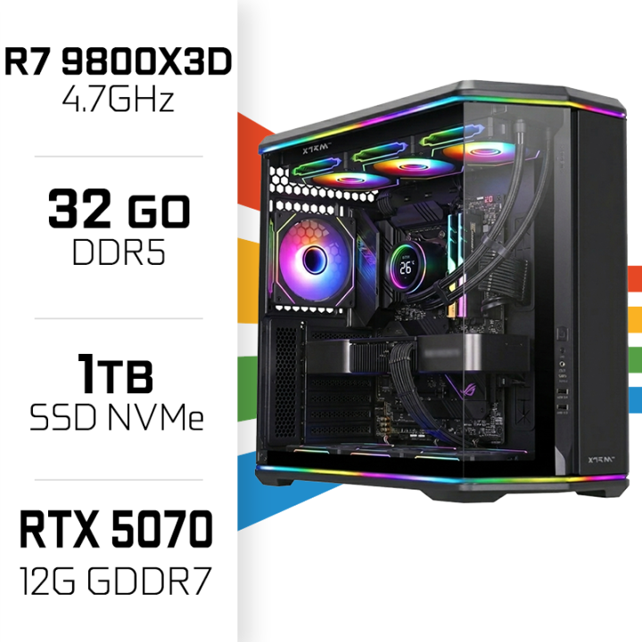 PC Gamer UltraPC Ryzen 7 9800X3D/1TB SSD/32GB DDR5/RTX5070 AMD Ryze...