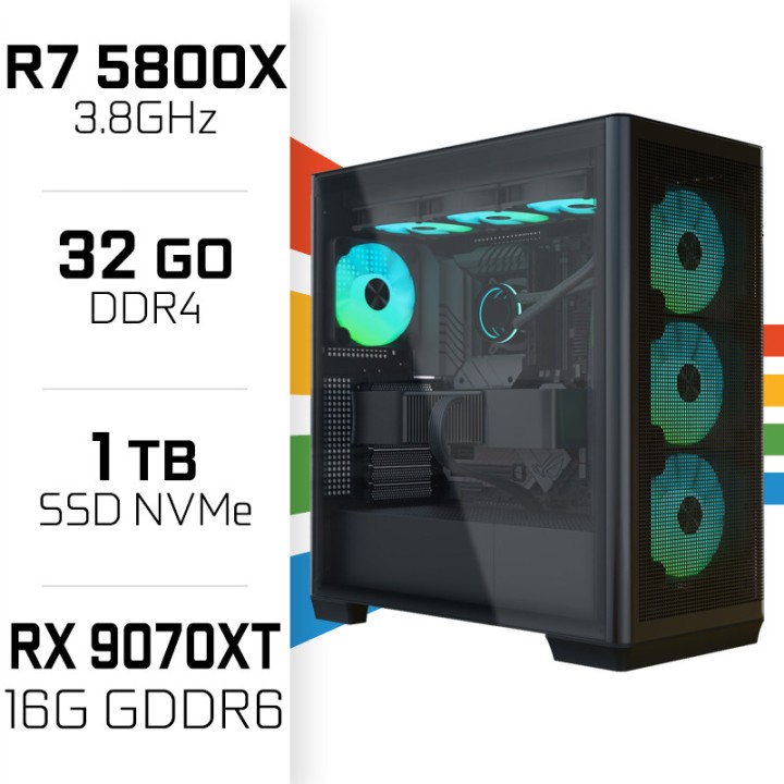 PC Gamer UltraPC Ryzen 7 5800X/32GB/1TB SSD/RX9070 XT