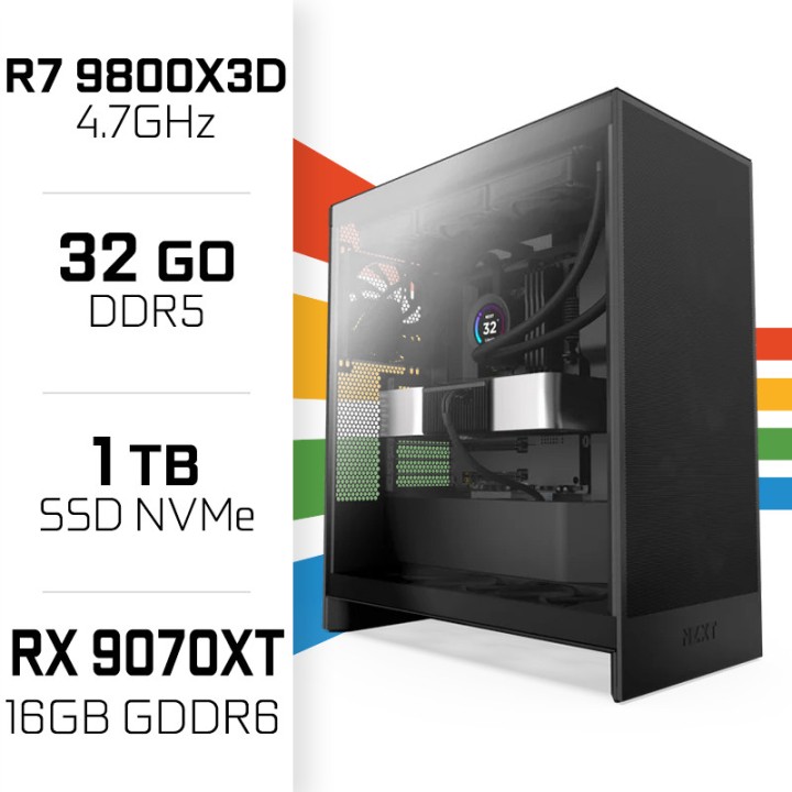 PC Gamer UltraPC Ryzen 7 9800X3D/1TB SSD/32GB DDR5/RX9070XT AMD Ryz...