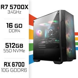 PC Gamer UltraPC Ryzen 7 5700X/16GB/512GB SSD/RX6700 AMD Ryzen 7 Ul...
