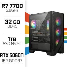 PC Gamer UltraPC Ryzen 7 7700/1TB SSD/32GB DDR5/RTX5060TI 16GB AMD ...