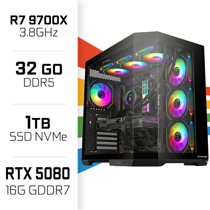 PC Gamer UltraPC Ryzen 7 9700X/32GB DDR5/1TB SSD/RTX5080 AMD Ryzen ...