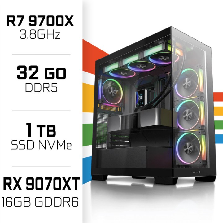 PC Gamer UltraPC Ryzen 7 9700X/32GB DDR5/1TB SSD/RX9070XT AMD Ryzen...