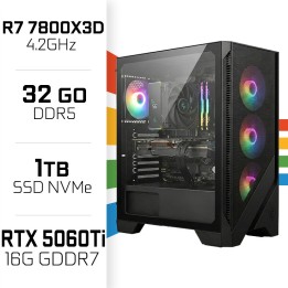 PC Gamer UltraPC Ryzen 7 7800X3D/1TB SSD/32GB DDR5/RTX 5060TI 16G A...