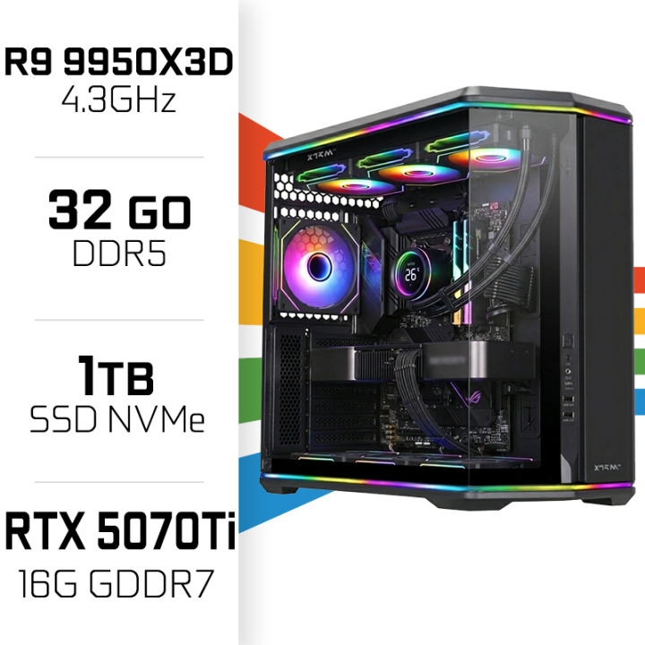 PC Gamer UltraPC Ryzen 9 9950X3D/1TB SSD/32GB DDR5/RTX5070TI AMD Ry...
