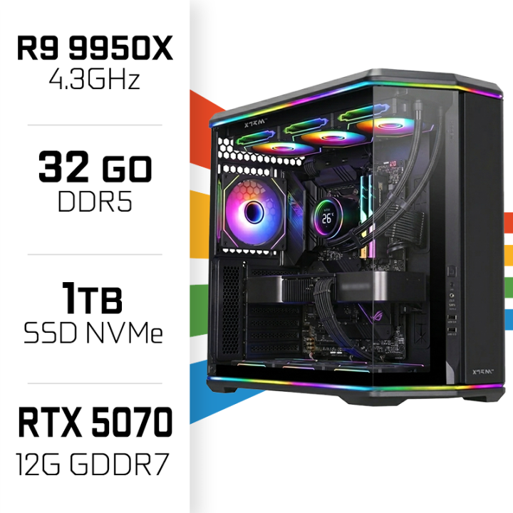 PC Gamer Ultrapc Ryzen 9 9950X/1TB SSD/32GB DDR5/RTX5070 AMD Ryzen ...