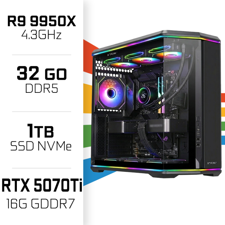 PC Gamer Ultrapc Ryzen 9 9950X/1TB SSD/32GB DDR5/RTX5070Ti AMD Ryze...