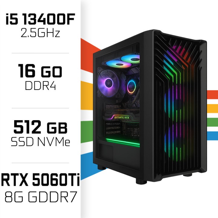 PC Gamer UltraPC Core i5 13400F/512GB SSD/16GB/RTX5060 Ti 8GB Intel...