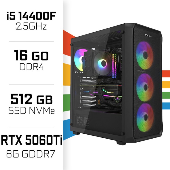 PC Gamer UltraPC Intel Core i5 14400F/512GB SSD/16GB/RTX5060Ti 8G I...