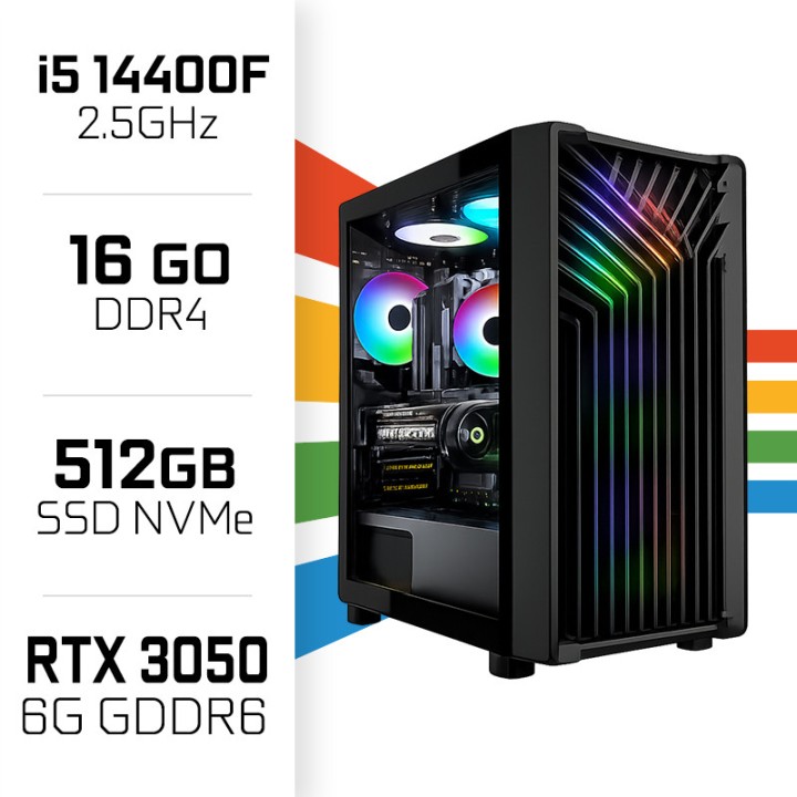 PC Gamer UltraPC Intel Core i5 14400F/512GB SSD/16GB/RTX3050 6G Int...