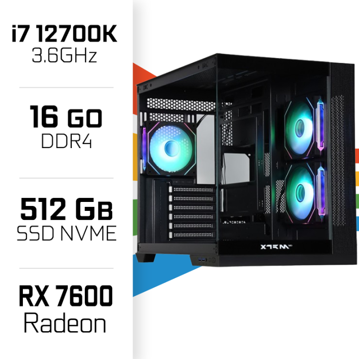 PC Gamer UltraPC Core i7 12700K/512GB SSD/16GB/RX7600 Intel Core i7...