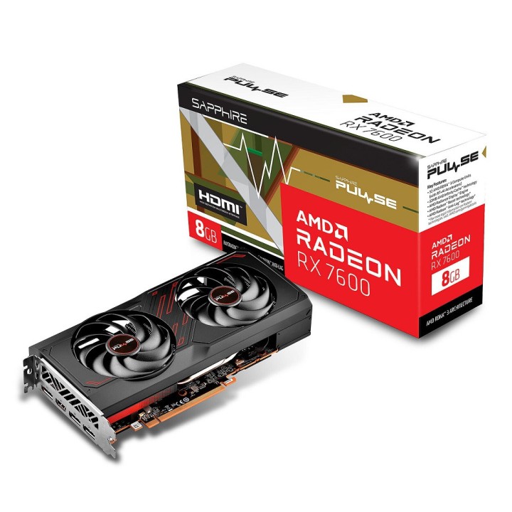 Sapphire AMD Radeon RX 7600 Pulse Gaming 8GB GDDR6 Cartes graphique...