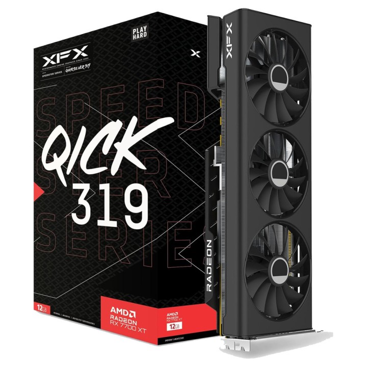 XFX Radeon RX 7700 XT Speedster QICK 319 Black Edition 12GB GDDR6 A...