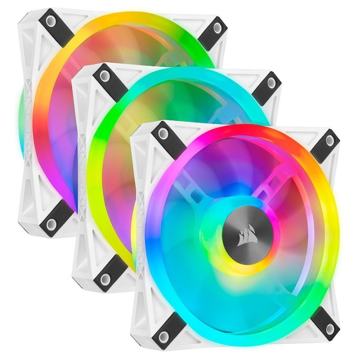 Corsair QL Series QL120 RGB (Par 3) Blanc Ventilateurs boîtier Cors...