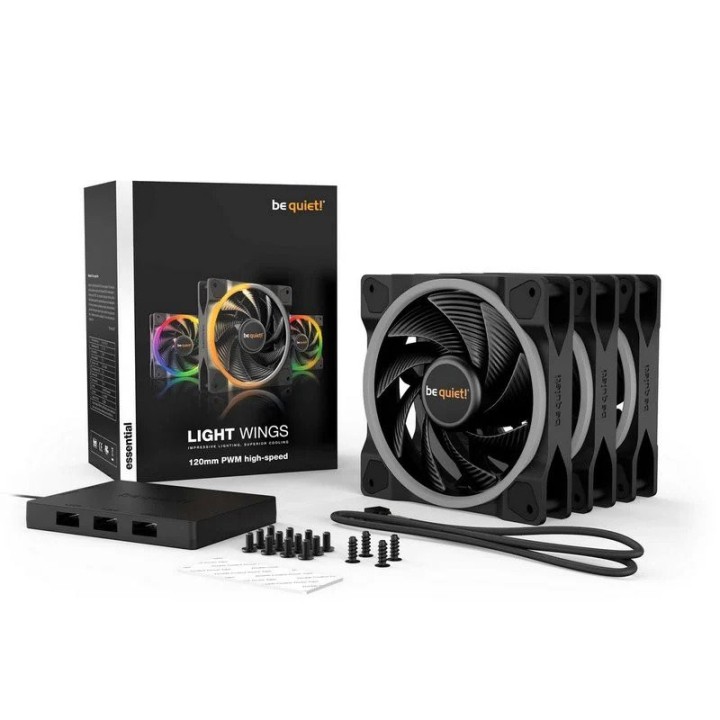 be quiet! Light Wings 120 mm PWM High Speed ARGB Triple Pack Ventil...