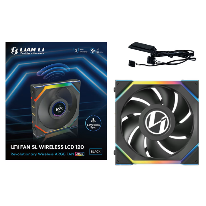 Lian Li UNI Fan SL Wireless LCD 120 Black Ventilateurs boîtier Lian...