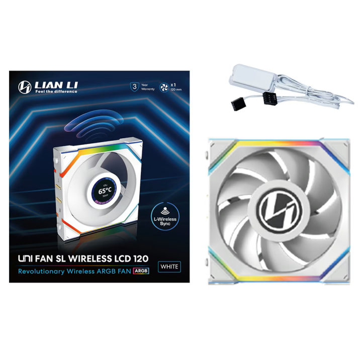 Lian Li UNI Fan SL Wireless LCD 120 White Ventilateurs boîtier Lian...