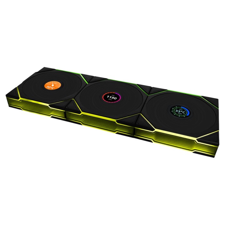 Lian Li UNI Fan TL-LCD Wireless Reverse 120 Black (Triple Pack) Ven...