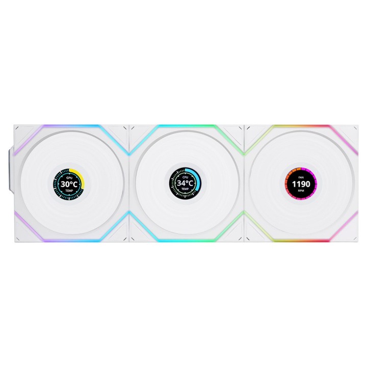 Lian Li UNI Fan TL-LCD Wireless Reverse 120 White (Triple Pack) Ven...