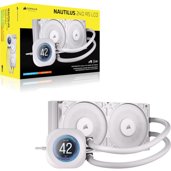 Corsair Nautilus 240 RS LCD (Blanc) Kits Watercooling Corsair Maroc