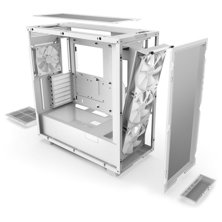 NZXT H7 Flow RGB White Boitiers PC NZXT Maroc