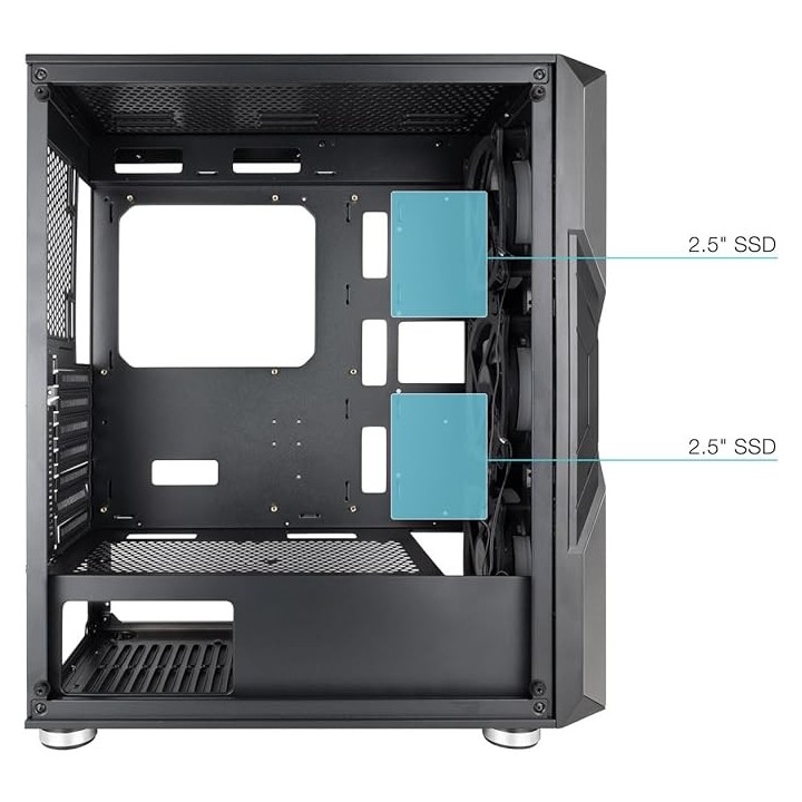 TooQ TQGCC103-B NIGHTCITY Black Boitiers PC TooQ Maroc