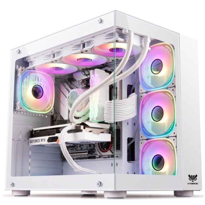 HYBROK TITAN EVO White (7 Fans ARGB) Boitiers PC HYBROK Maroc