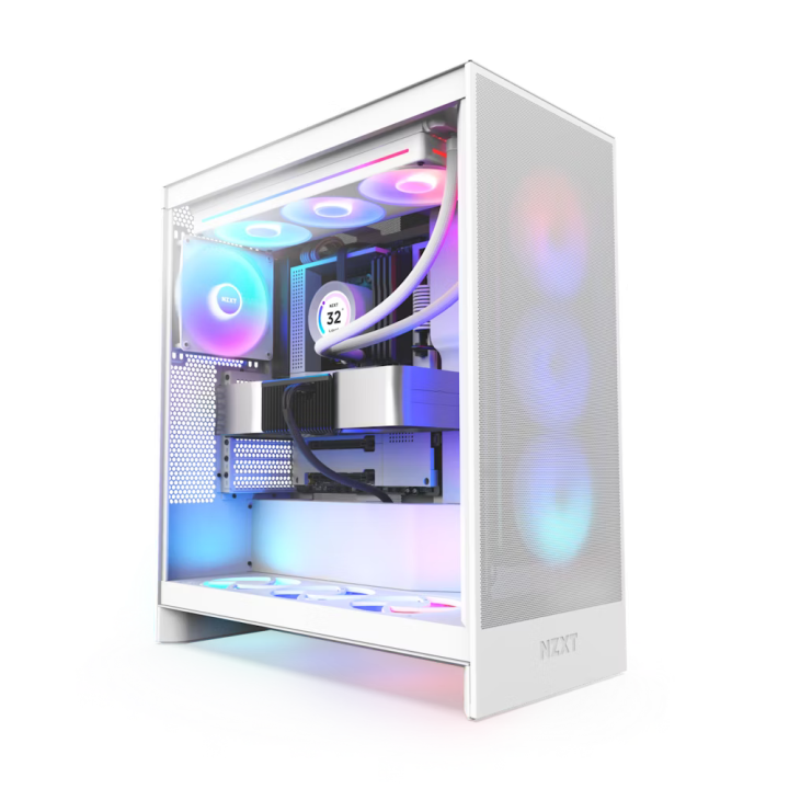 NZXT H7 Flow RGB White (2024) Les Moyennes Tours NZXT Maroc