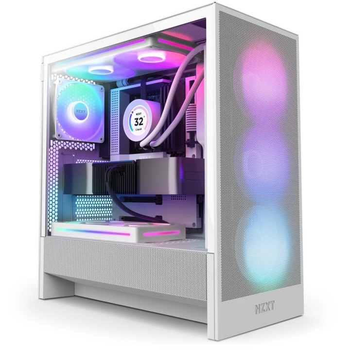 NZXT H5 Flow RGB (2024) White Les Moyennes Tours NZXT Maroc