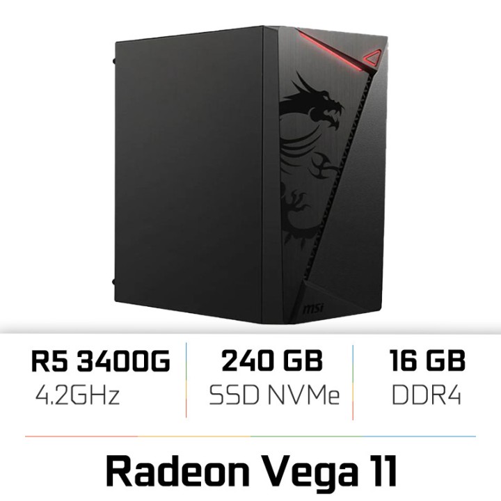 PC PRO UltraPC Ryzen 5 3400G/16GB/240GB SSD/Radeon Vega 11 PC Pro U...