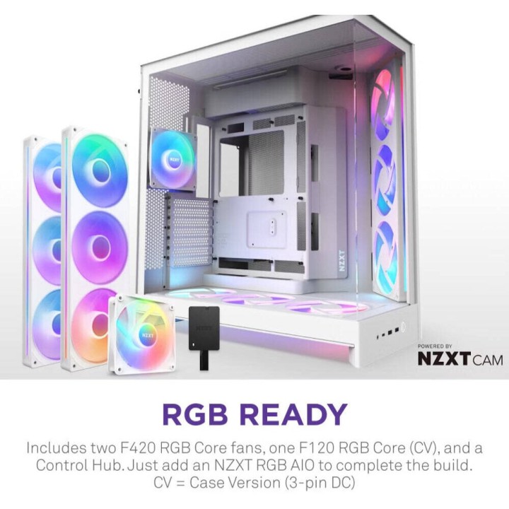 NZXT H9 Flow RGB+ (2025) White Boitiers PC NZXT Maroc