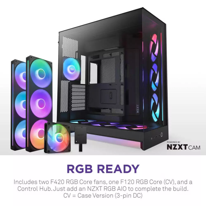 NZXT H9 Flow RGB+ (2025) Black Boitiers PC NZXT Maroc