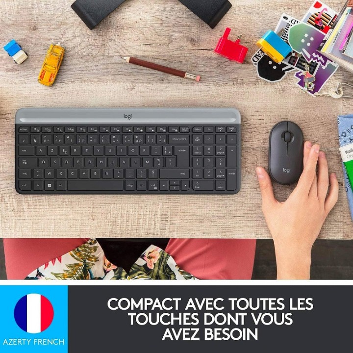 Logitech Desktop MK470 Sans-fil (AZERTY) Kits claviers/souris Logit...