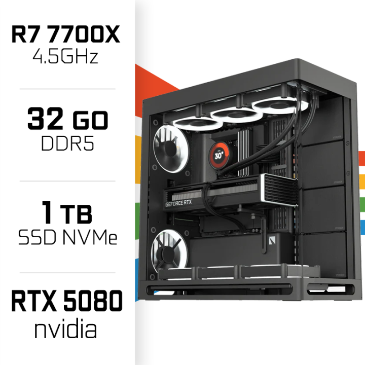 PC Gamer HAVN Ryzen 7 7700X/32GB DDR5/1TB SSD/RTX5080