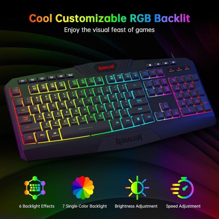 Redragon S101-BA-3 Combo 4in1 Kits claviers/souris Redragon Maroc