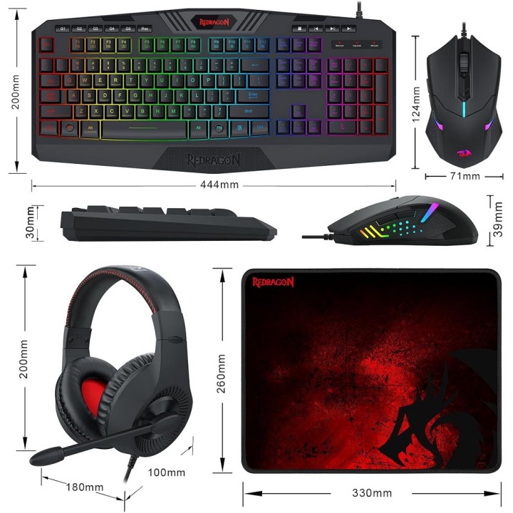Redragon S101-BA-3 Combo 4in1 Kits claviers/souris Redragon Maroc
