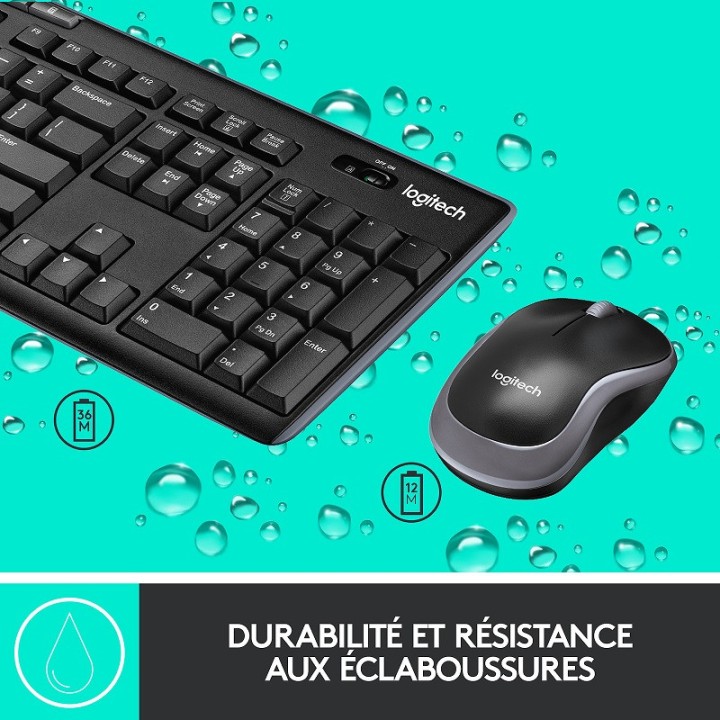 Logitech Desktop MK270 Sans-fil (Qwerty) Kits claviers/souris Logit...
