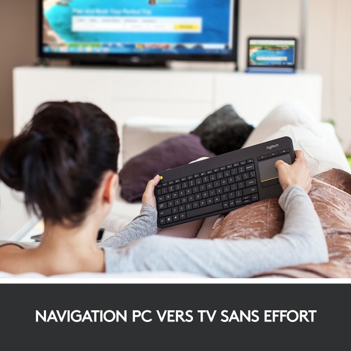 Logitech Wireless Touch Keyboard K400 Plus (Noir) Claviers Logitech...