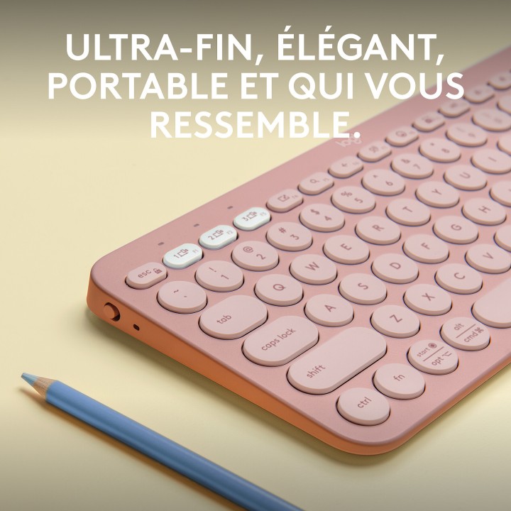 Logitech Pebble Keys 2 K380s (Rose) Claviers Logitech Maroc