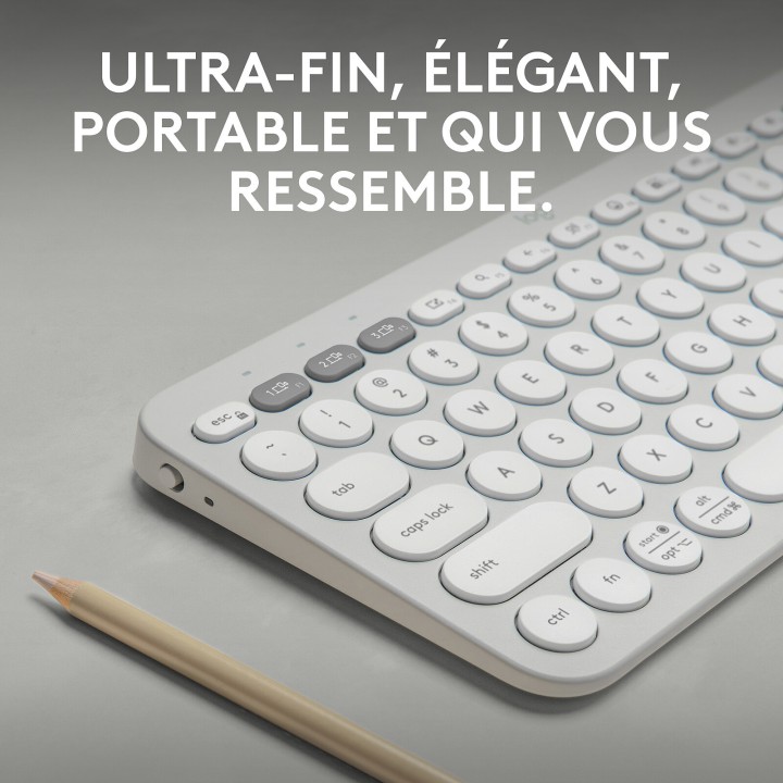 Logitech Pebble Keys 2 K380s (White) Claviers Logitech Maroc