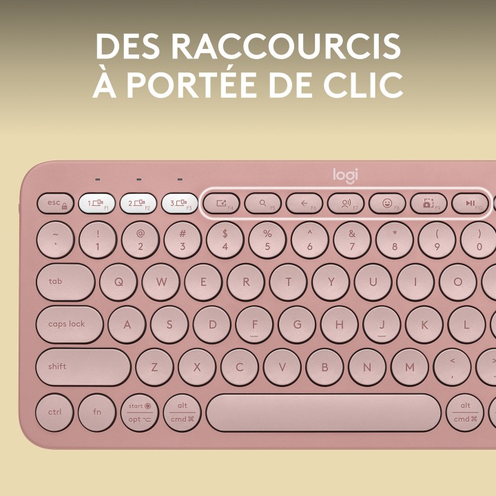Logitech Pebble Keys 2 K380s (Rose) Claviers Logitech Maroc