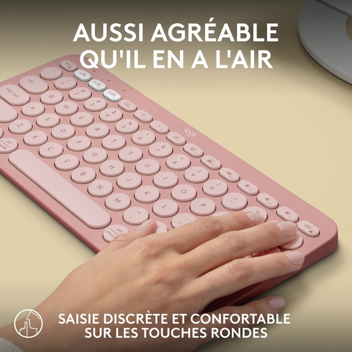 Logitech Pebble Keys 2 K380s (Rose) Claviers Logitech Maroc